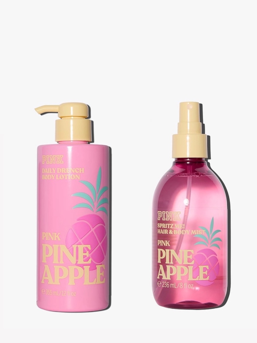 Victoria’s Secret PINK Pineapple Body Lotion & Hair Body Mist Set.